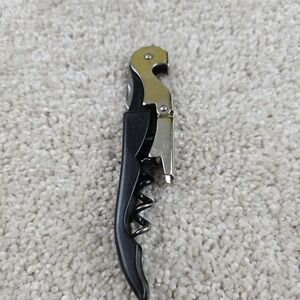 Trader Joe's Wine Opener Black‎ Waiter's Corkscrew Double Hinge Foil Cutter